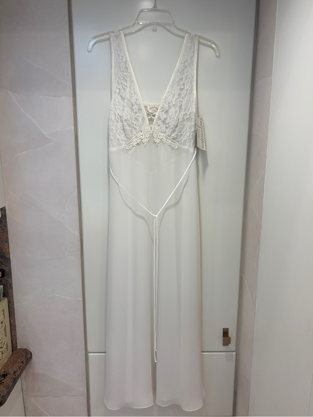 Flora Nikrooz Ivory Lace-Trim Chemise Night Gown Size Small